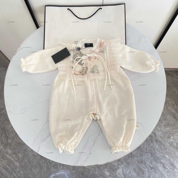 Popular newborn baby jumpsuits kids knitted onesie toddler designer clothes infant bodysuit Chinese-style long sleeves romper