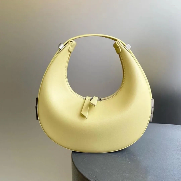 Hobo Korean Fashion Half Moon Bag Pu Leather Underarm Handbags 2024 Niche Design Purse Women Shoulder Bags Adjust Strap Tote