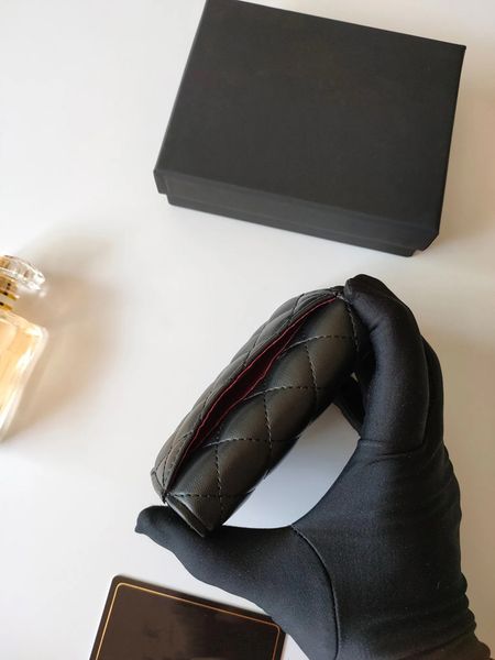 Fashion Pattern Caviar Lambskin Wholesale Woman Small Mini Wallet Pure Color Pebble Leather Designer Women Card Holders Fold Flap Classic