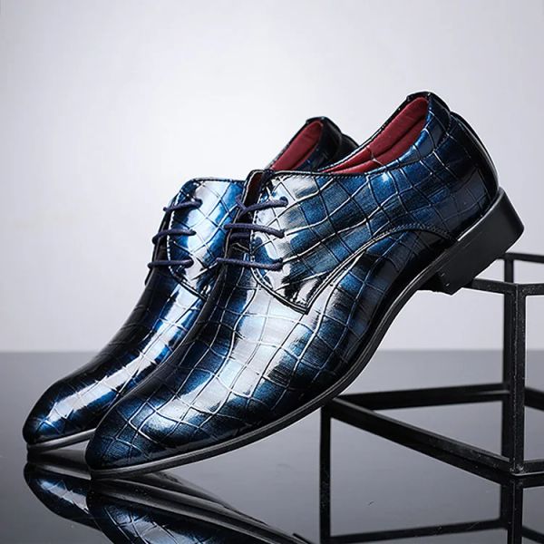 2021 Shoes hot flat pu leather business dress comfortable tip men party wedding shoes plus size 722 a86e