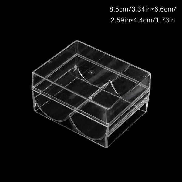 Transparent Poker Chips Box Acrylic Plastic Clear Portable Chips Box Casino Supplies 40 Pieces Gambling Chips Storage Case