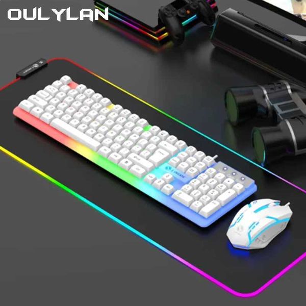 Luminous keyboard and mouse USB mechanical feel wired spherical key cover with multiple color options 2024 new modelC250114