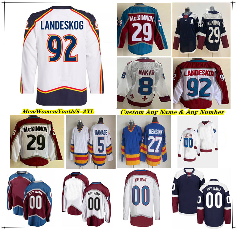 Colorado Hockey Jerseys Nathan MacKinnon Mikko Rantanen Cale Makar Valeri Nichushkin Devon Toews Ross Colton Ryan Johansen Bowen Byram Miles Wood Jo