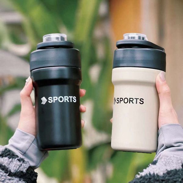 Coffee insulated convenient women high aesthetic value, design sense, niche for men, two drin, portable cup, outdoor with straw