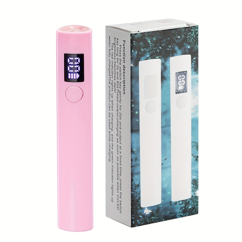 TEMU Portable Led Nail Lamp, Quick- Polish Curing Digital Display, Rechargeable Lithium Battery, Usb Charging, Formaldehyde-free Plastic Nail Dryer