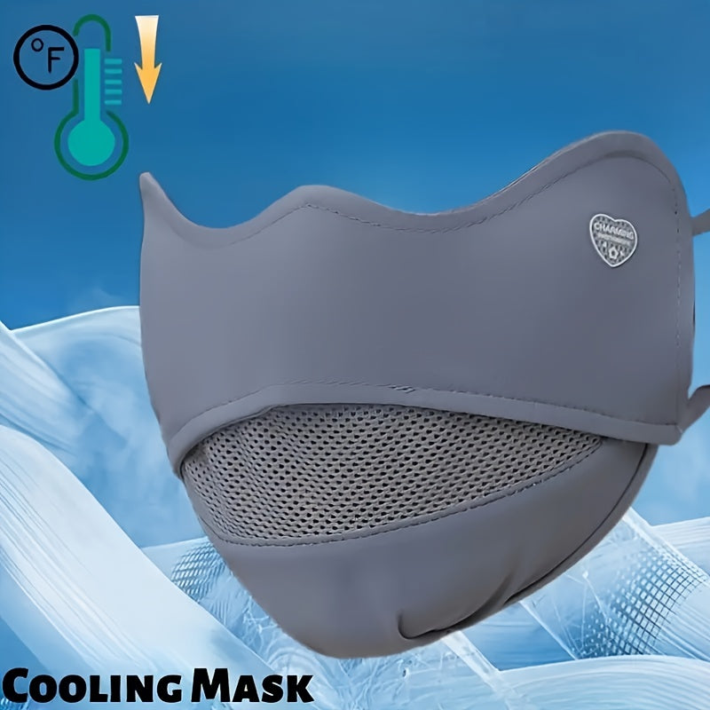 TEMU 1 Pack Retro Style Breathable Face Mask With Eye - Windproof & Sun Resistant Lightweight Fabric, Elastic Fit For Cycling, Hiking, Outdoor