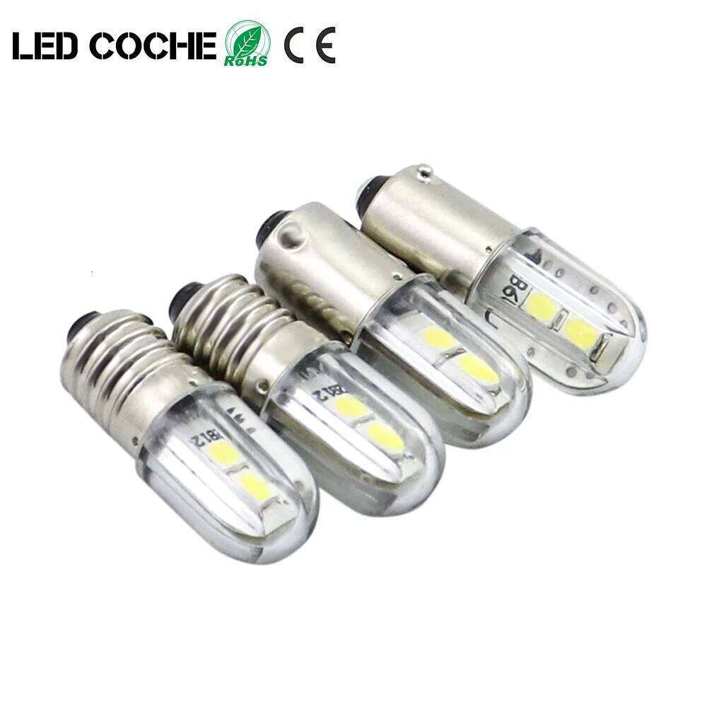 10PCS Car Auto BA9S T4W E10 6.3V 3030 Chip Led Interior Lamp Bulb H5W Parking DRL License Plate Light