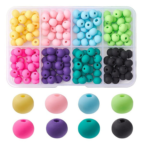 176Pcs 8 Colors Handmade Polymer Clay Beads