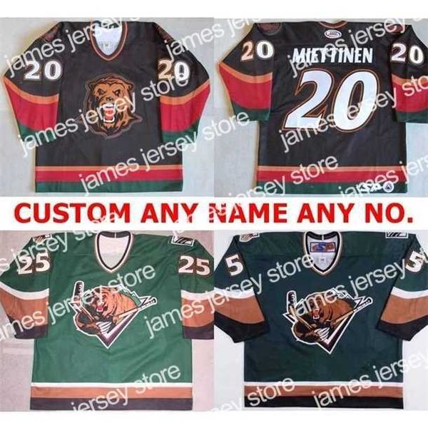 College Hockey Wears Thr 2017 New Mens Womens Kids AHL Utah Grizzlies 20 Antti Miettinen 100% Embroidery Custom Ice Hockey Jerseys Goalit Cu