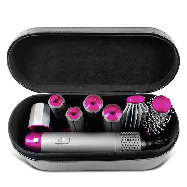 7-in-1 Multi-Functional Hot Air Brush Electric Hair Straightener Comb - Black