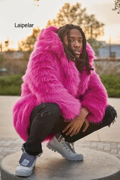 Jacket Casual Warm Mink Coats Mens Long Coat Fur Winter Solid Color Parkas Outerwear 240930 B4