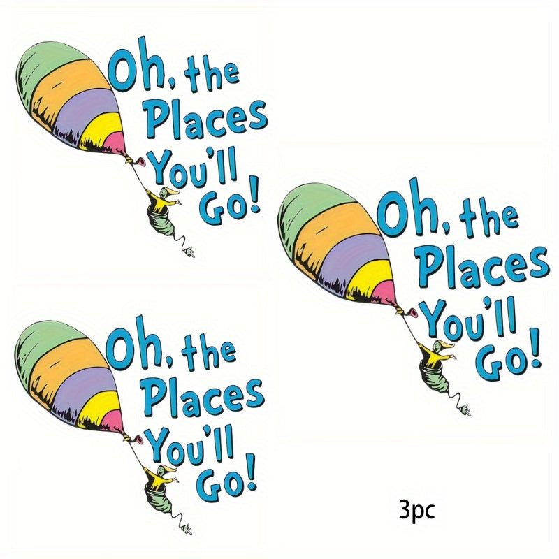 TEMU 3pcs Stylish And Fun Cartoon Patterns - Washable, Durable, Suitable For T-shirts, Pillows, Jeans, Easy To Customize And Enhance Fashion