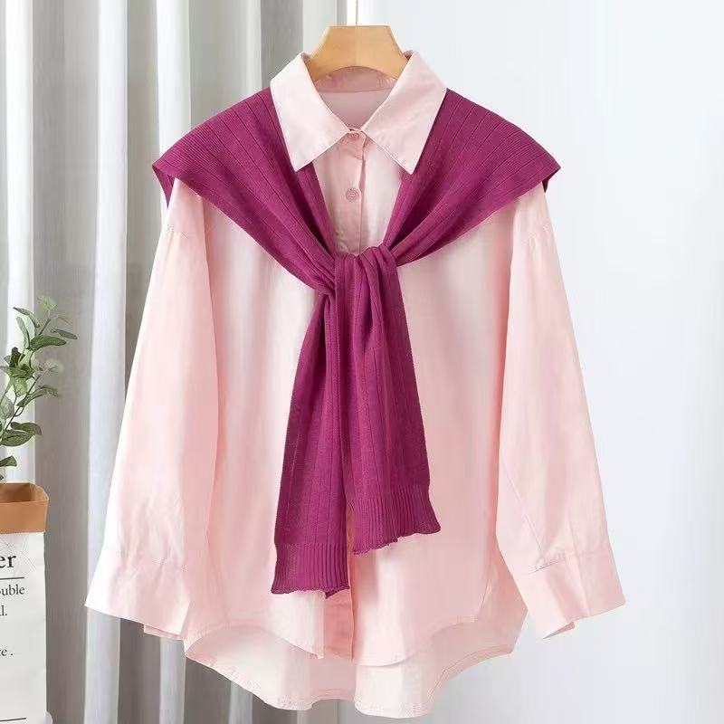 K982 Spring and summer outerwear shawl ice silk thin style net celebrity small shoulder Korean version sunscreen line girlfriend knitted knotted sca