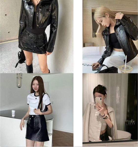 courrege mens jackets pu casual courreges long sleeve stand dollar skirts short designer knitted outwear coats S M L