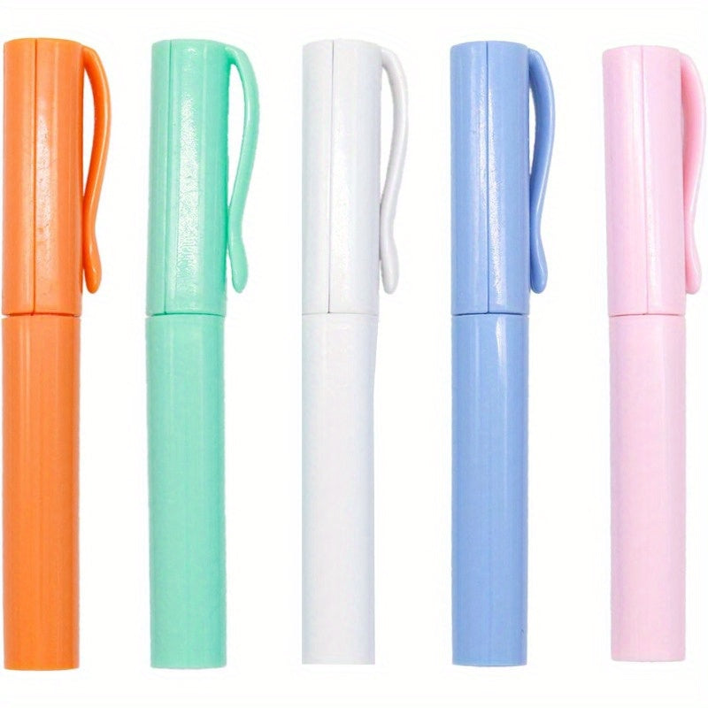 TEMU 5pcs Multicolor Mini Folding Compact Pen Scissors - Portable With Lanyard, Sharp Blades For , Diy Crafts, Bonsai & Scrapbooking, Portable