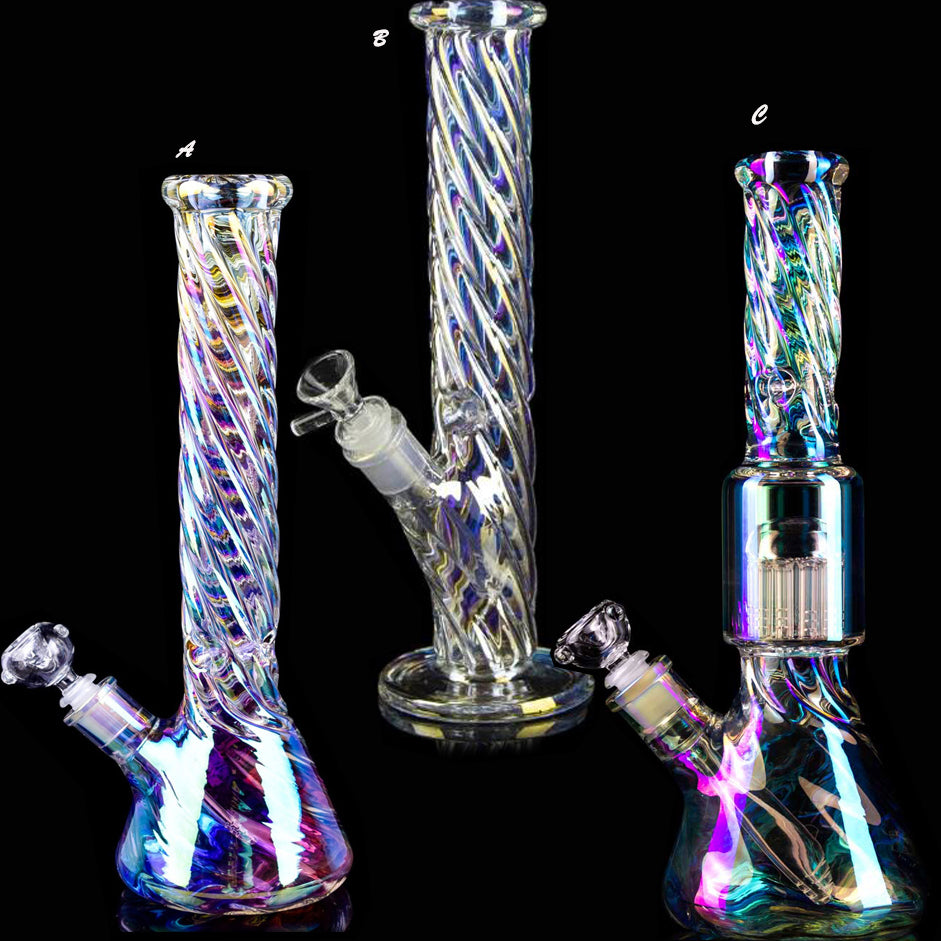 Thick Glass Hookahs Bongs Smoking Pipe Bubbler Heady Dab Rigs Beaker Bong Downstem Perc With 14mm Bowl