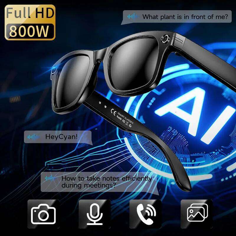 Meta Glasses LIGE 2025 Smart Camera Glasses AI Translation Video Bluetooth Call Headphones Voice Assistant Outdoor Sports Sunglasses