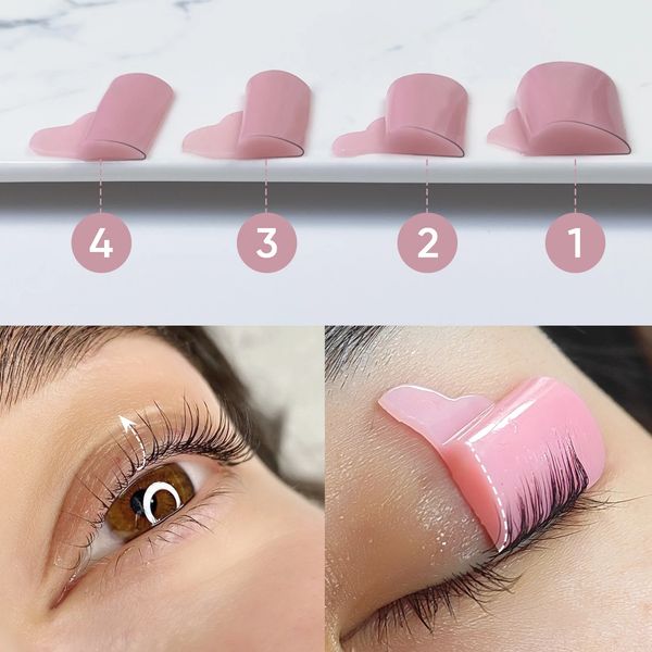 4 Pairs Glue Free Silicone Lash Lift Pads Eyelash Rod Sticky Lash Lift Shield Eyelash Curler Makeup Tools Accessories 241223