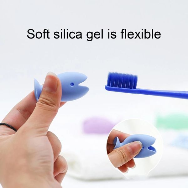 Cartoon Fish Silicone Toothbrush Holder Makeup Brush Holder Pen Bracket Desktop Storage Decoration Tools Portacepillos De Dientes De Silicon