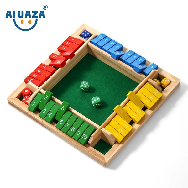 AIUAZA 1 Set Drinking Games Wooden Board Game For 14 Players Classic Family With 8pcs Dices gaming gift 250116
