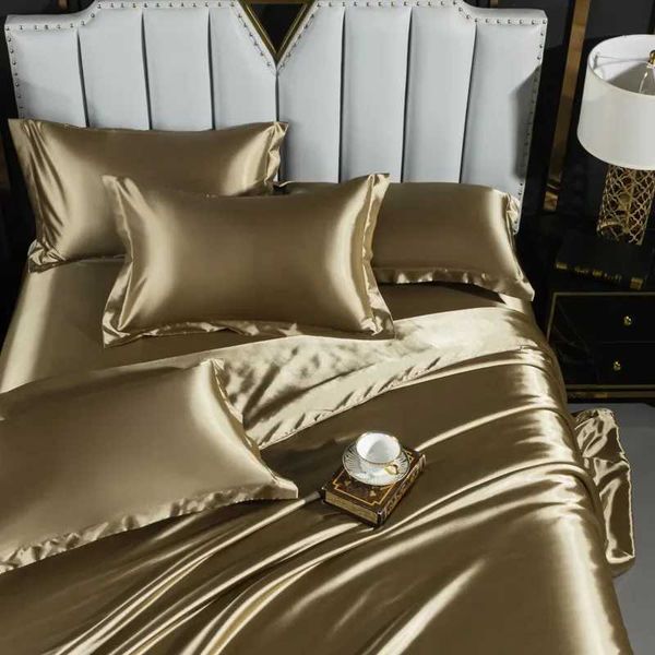 Luxury satin bedding down duvet covers bedding pillowcases double bed covers full size bedding Y240930