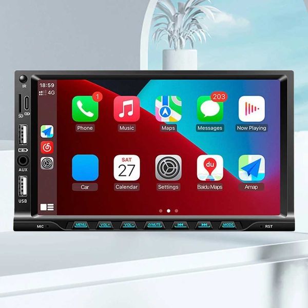 Other Electronics 7-inch radio stereo Mirrork Apple Carplay Android car MP5 player reverse camera Bluetooth compatible 5.0 AUX input J240615