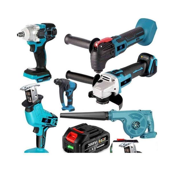 Power Tool Sets Brushless Electric Impact Wrench -Angle Grinder- Hammer-Electric Blower-Reciprocating Chain Saw Series Bare Tools Dr D Oteld