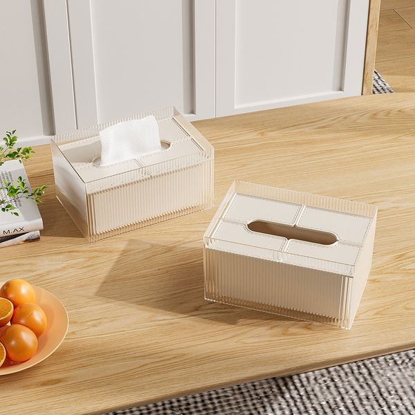 Cream style box, high-end light creative living room, multifunctional tissue storage for coffee table, and paper drawer box