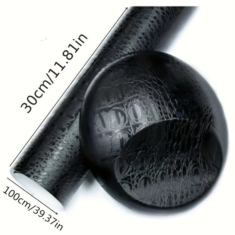 TEMU Grain Car Interior Leather Pattern Film - Black Pvc & Dashboard Color-changing Decorative Coating For Style