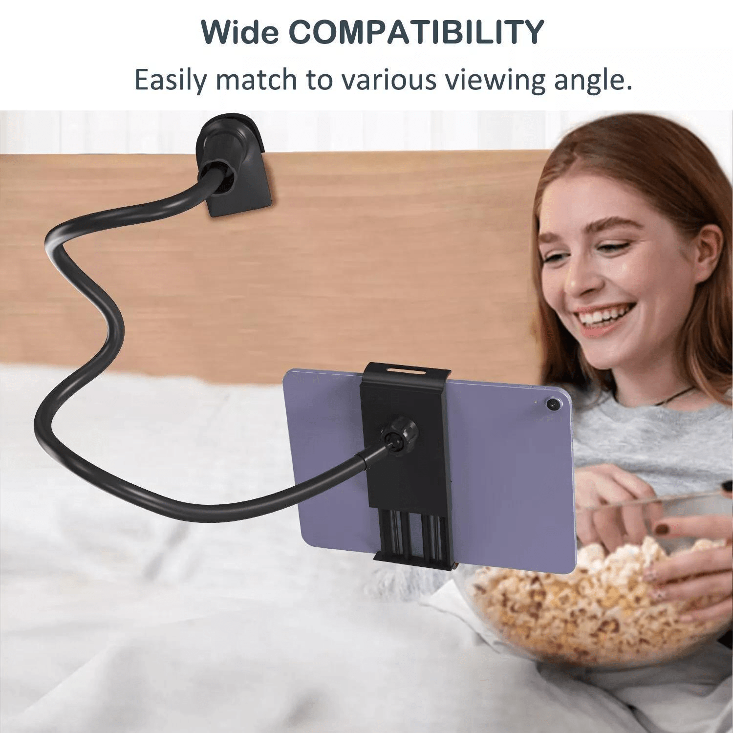 TEMU Flexible Aluminum Alloy Tablet Phone Stand Holder Flexible Arm Gooseneck Tablet Holder For Bed, Bedside,desk, Headboard, Table, Sofa, Bed Laying