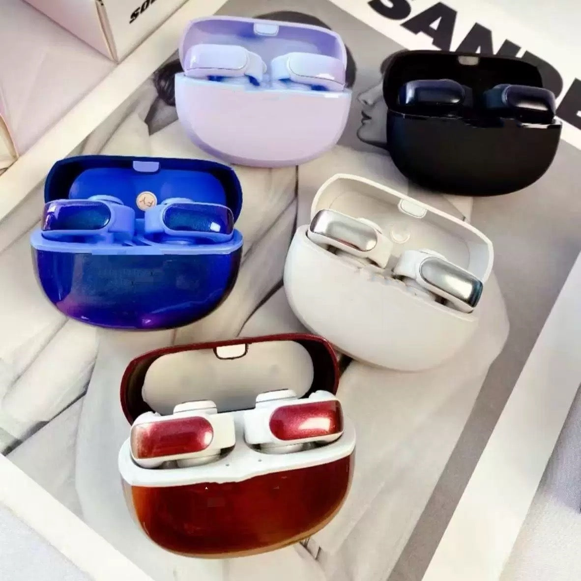 headphones Wireless headphones ultra Bluetooth wireless headset Magic recording headband earbuds Noise reduction Earbuds black white