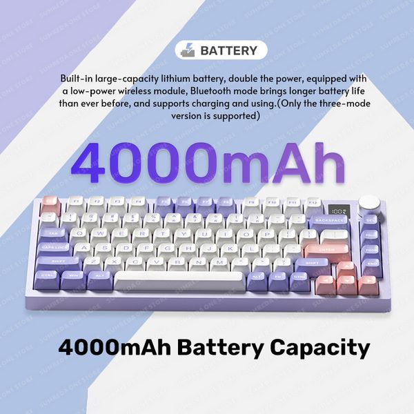 WK75 Gaming Mechanical Keyboard 81Keys Wireless Bluetooth Wired Keyboard Gasket Hotswap RGB Gamers Custom Keyboard For Pc Laptop