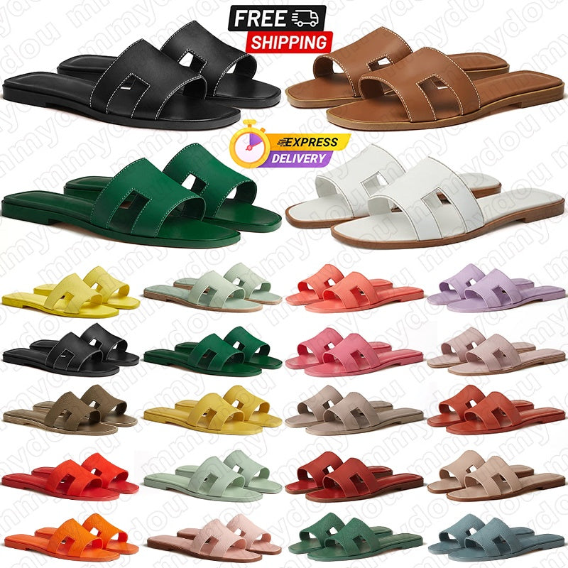 free shipping designer slippers women platform sandals flat slides shoes sliders black white khaki patent womens ladies slipper flip flop sneakers h
