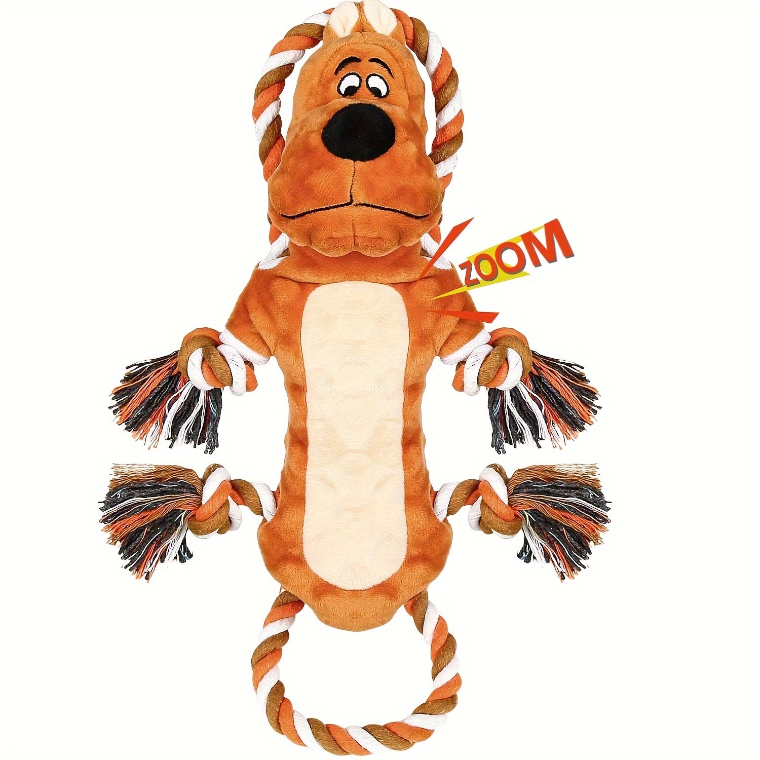 TEMU Durable Squeaky Dog Toy With Leash And Plush Animal Print, Perfect For Aggressive Chewers, Suitable For All Breeds Interactive Tug Games, No