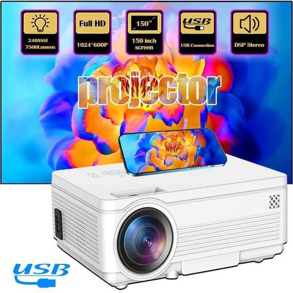 TAIDU Portable Same Screen Projector HD 1024*600P LED 240 ANSI Bluetooth Wifi Short Throw Home Theater Outdoor Video Projector Y240827