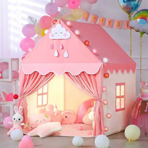 Children Play Tent Princess Castle House Child Room Cartoon Indoor Outdoor Playhouse Folding Decor Tent Toy Christmas Gift Girls X250210
