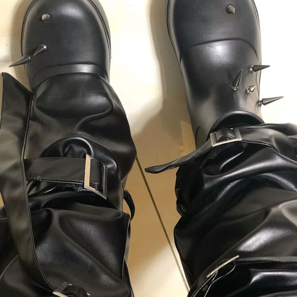 rivet Women&#039;s Metal Waterproof Ankle No-slip Platform Pull on Casual Shoes Rain Boots Women f4fa