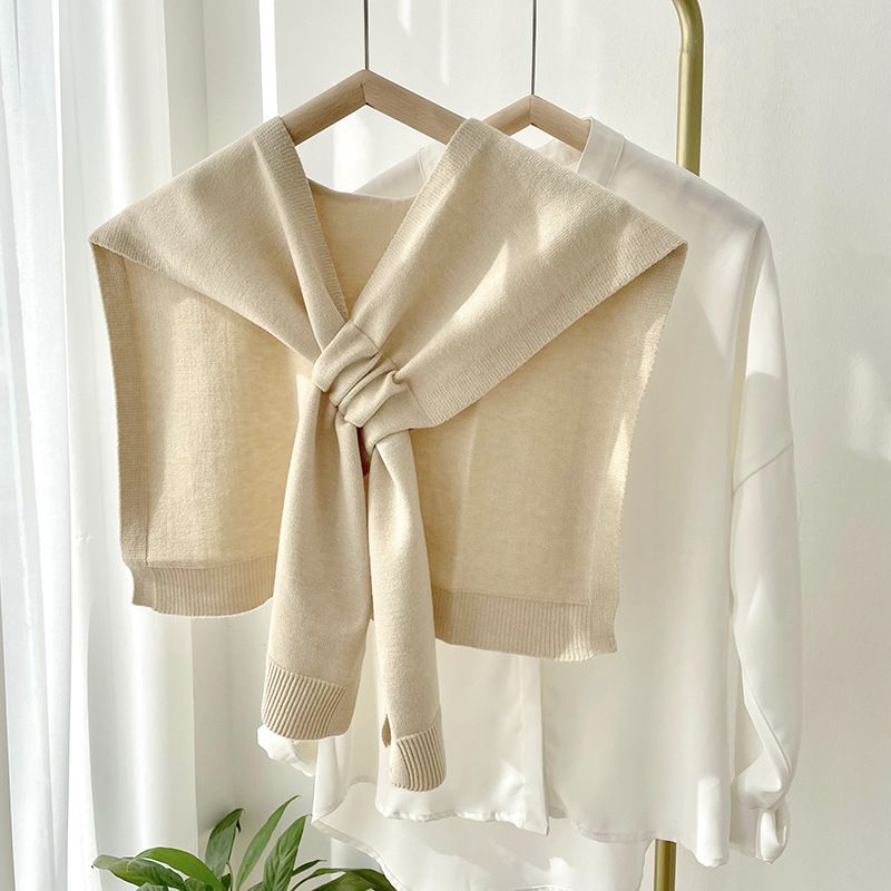 ZL52 Knitted cross-over large shawl fashionable outerwear versatile solid color scarf