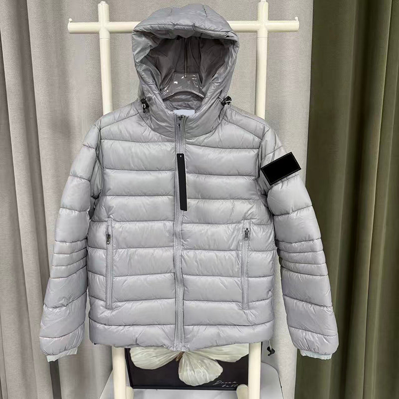brand mens topstoney puffer jacket Classic Embroidered Badge Winter Outdoor Hooded Windproof Warm Cotton Jacket ST-001