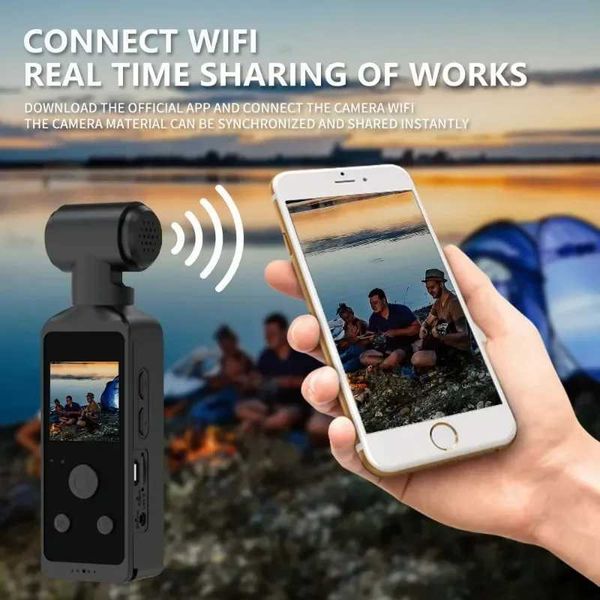 Sports Action Video Cameras 4K Wifi Pocket Action Camera Small Camcorder HD 1080P Sports Cam Video Record Mini Camera with Screen Waterproof