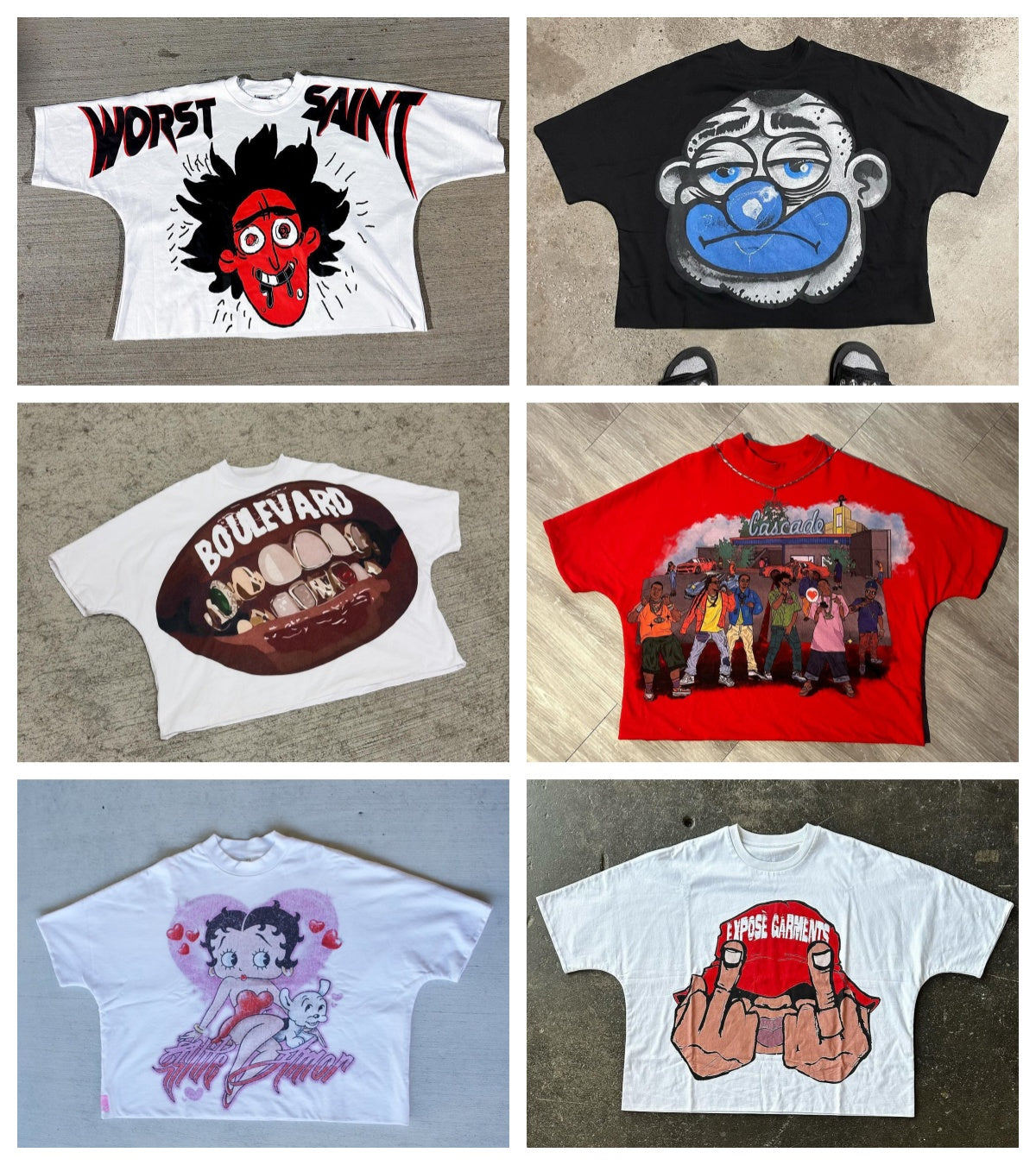 Blutosatire Boxy Men&#039;s T-Shirts High Street Trend Vintage Alphabet Goth Harajuku Casual Loose Y2K Women Retro Hip-Hop Tops Graffiti Streetwear