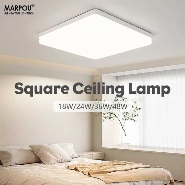 MARPOU LED Ceiling Lights Square Neutral Light Luster Interior Home Decor 18W 24W 36W 48W Bathroom Bedroom Kitchen Living Room Z250120