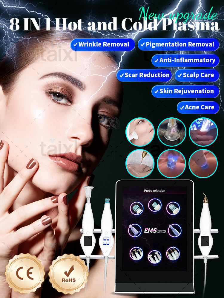 Cold And Hot Plasma Diamond Stamp Ozone Plasma Skin Rejuvenation Anti-aging Facial Care Beauty Machine