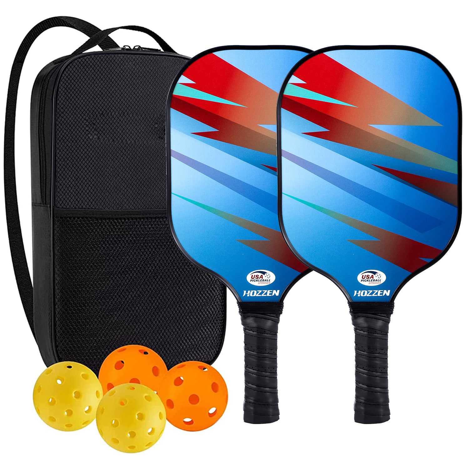 High-Performance Fiberglass Pickleball Paddle for Competitive Outdoors Games 2 Paddle & 4 ball & 1 bag 9917-9919