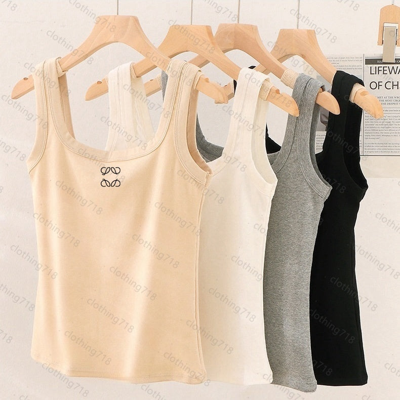 Womens Tank Top Summer Slim Sleeveless Camis Croptop Outwear Elastic Sports Knitted Tanks 09