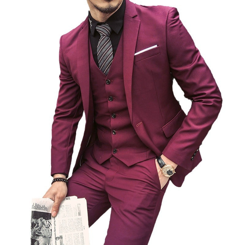 K802 Men&#039;s Striped Suit - Casual Groom Wedding Dress & Business Attire