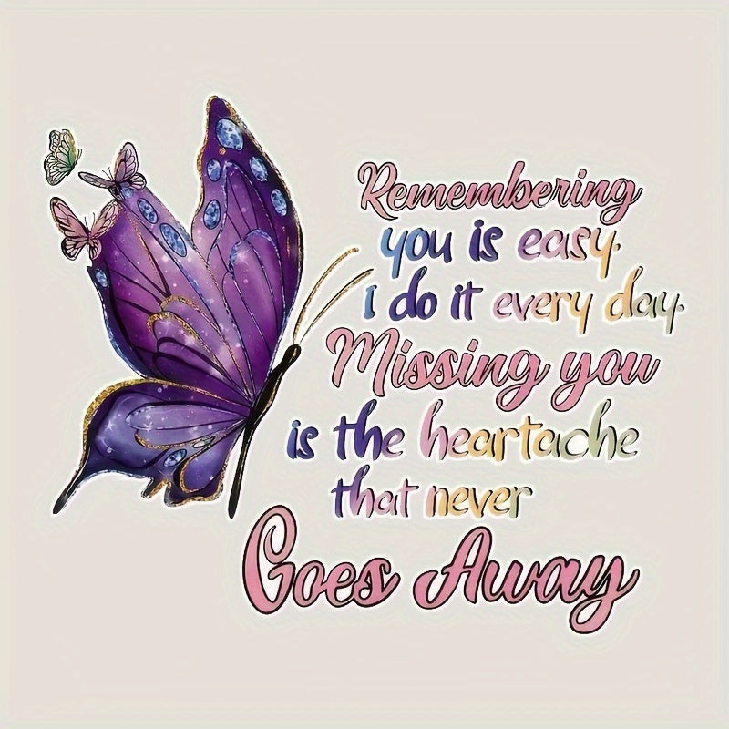 TEMU (2 Pack) Memorial Vinyl Stickers For Glass And Metal Self-adhesive, Glossy Decoration, Glossy Surface, Irregular Shapes, Single Use Car Stickers