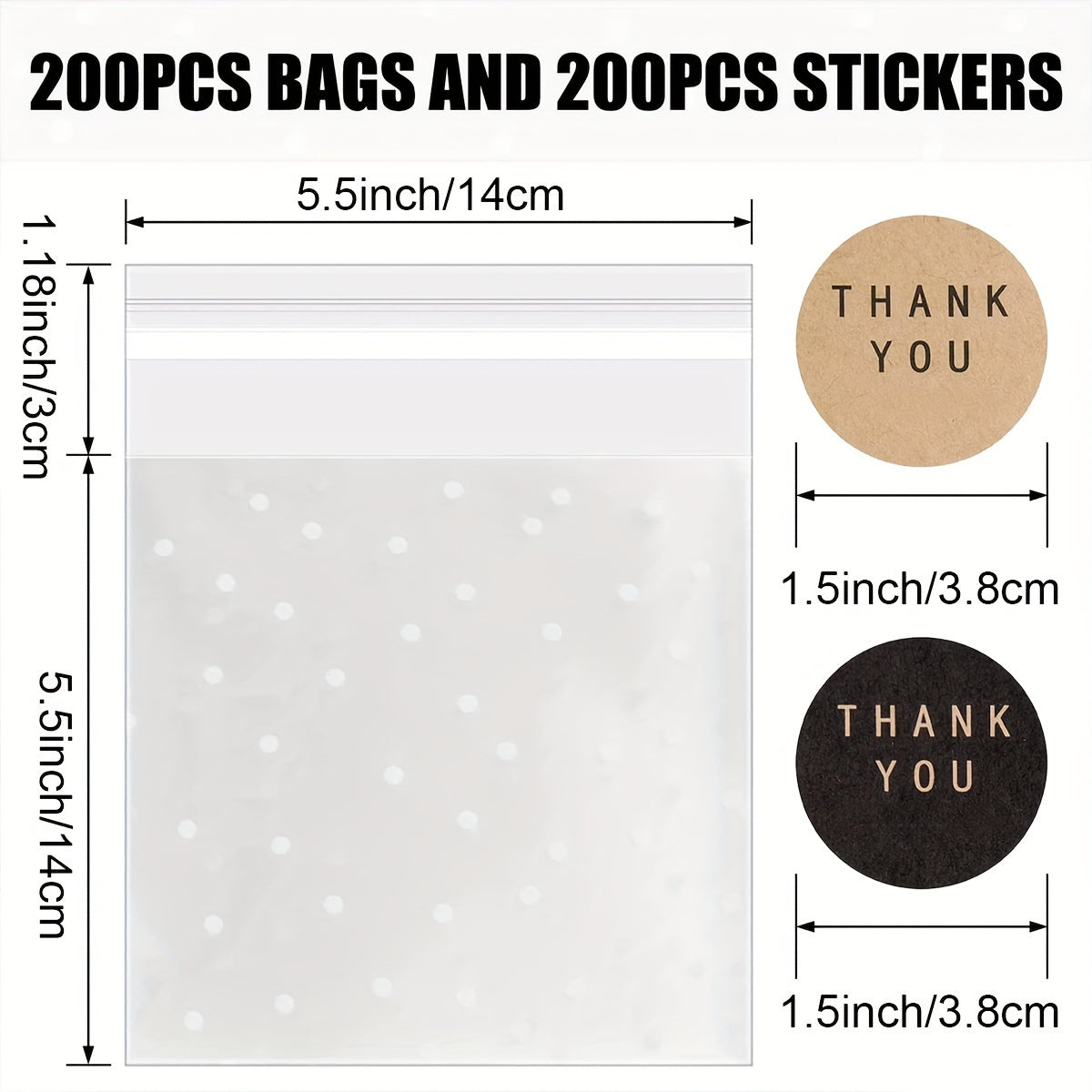 TEMU 200 Packs Self Sealing Cellophane Bags Clear Cookie Bags For Gift Treat Bags For Packaging , Candy, Gifts, , Christmas, Halloween, Easter,