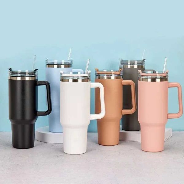 900ML 304 Stainless Steel Insulated Water BottleThermal Coffee Car Cup Cold Hot Mugs Vacuum Flask With Handle StrawFor SportCL240809