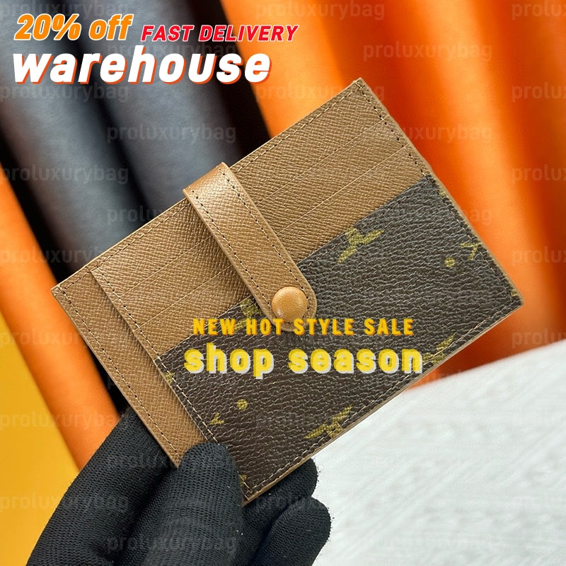 Classical Designer Credit ID Card Holder Leather Wallet Money Bags Plaid Cardholder Case for Men Women Fashion Mini Cards Bag Coin Purse NO Box